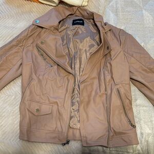 Pink Faux Leather Jacket